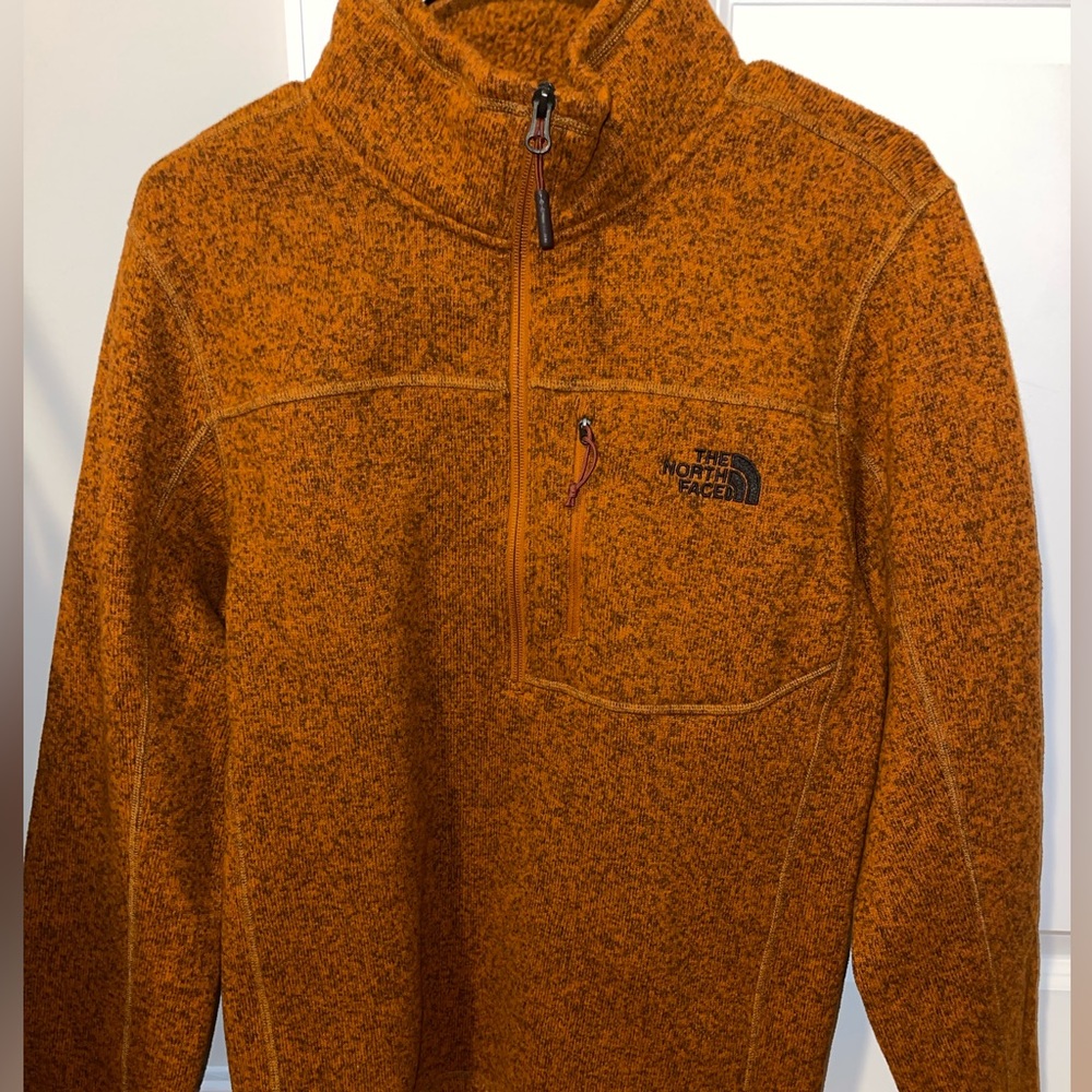 Men’s Orange North Face Quarter Zip Fleece